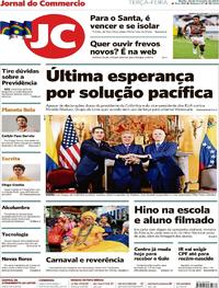 Capa do jornal Jornal do Commercio 26/02/2019