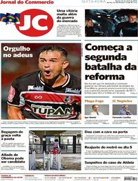 Capa do jornal Jornal do Commercio 26/04/2019