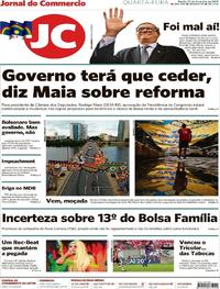 Capa do jornal Jornal do Commercio 27/02/2019