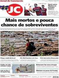 Capa do jornal Jornal do Commercio 28/01/2019