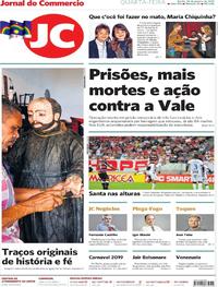 Capa do jornal Jornal do Commercio 30/01/2019