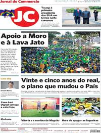 Capa do jornal Jornal do Commercio 01/07/2019