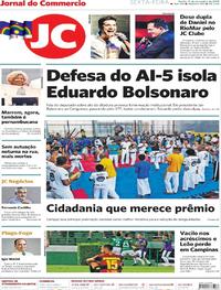 Capa do jornal Jornal do Commercio 01/11/2019