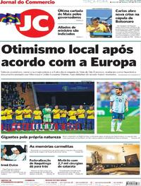 Capa do jornal Jornal do Commercio 02/07/2019