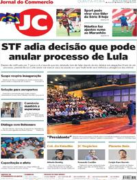 Capa do jornal Jornal do Commercio 03/10/2019