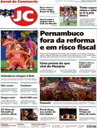 Capa do jornal Jornal do Commercio 04/07/2019