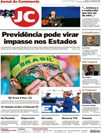 Capa do jornal Jornal do Commercio 07/07/2019