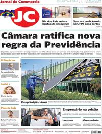 Capa do jornal Jornal do Commercio 07/08/2019