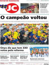 Capa do jornal Jornal do Commercio 08/07/2019
