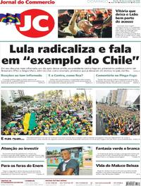 Capa do jornal Jornal do Commercio 10/11/2019