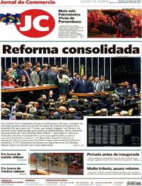 Capa do jornal Jornal do Commercio 11/07/2019