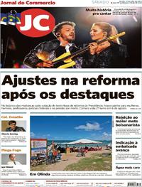 Capa do jornal Jornal do Commercio 13/07/2019