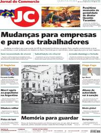 Capa do jornal Jornal do Commercio 15/08/2019