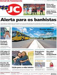 Capa do jornal Jornal do Commercio 15/10/2019