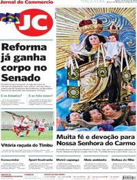 Capa do jornal Jornal do Commercio 16/07/2019
