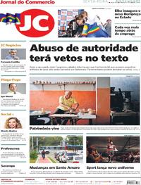 Capa do jornal Jornal do Commercio 16/08/2019