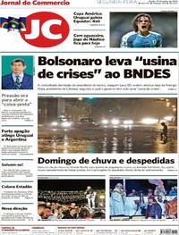 Capa do jornal Jornal do Commercio 17/06/2019