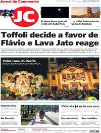 Capa do jornal Jornal do Commercio 17/07/2019