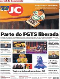 Capa do jornal Jornal do Commercio 18/07/2019