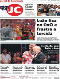 Capa do jornal Jornal do Commercio 18/11/2019