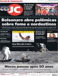 Capa do jornal Jornal do Commercio 20/07/2019
