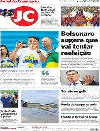 Capa do jornal Jornal do Commercio 21/06/2019