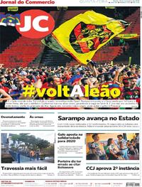 Capa do jornal Jornal do Commercio 21/11/2019