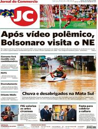 Capa do jornal Jornal do Commercio 22/07/2019