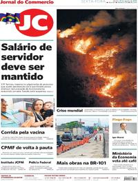 Capa do jornal Jornal do Commercio 23/08/2019