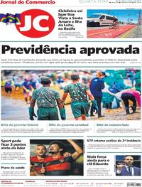 Capa do jornal Jornal do Commercio 23/10/2019