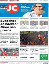 Capa do jornal Jornal do Commercio 24/07/2019