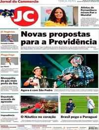 Capa do jornal Jornal do Commercio 25/06/2019