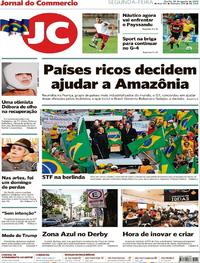 Capa do jornal Jornal do Commercio 26/08/2019