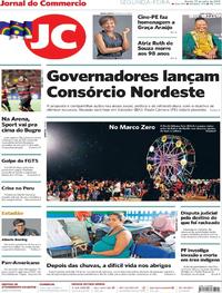 Capa do jornal Jornal do Commercio 29/07/2019