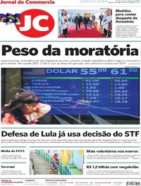 Capa do jornal Jornal do Commercio 29/08/2019