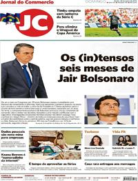 Capa do jornal Jornal do Commercio 30/06/2019