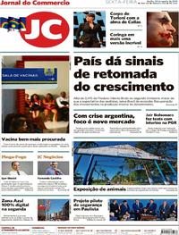 Capa do jornal Jornal do Commercio 30/08/2019