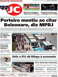 Capa do jornal Jornal do Commercio 31/10/2019