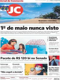 Capa do jornal Jornal do Commercio 01/05/2020