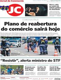 Capa do jornal Jornal do Commercio 01/06/2020