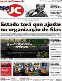 Capa do jornal Jornal do Commercio 02/05/2020