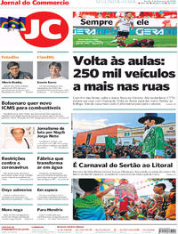 Capa do jornal Jornal do Commercio 03/02/2020