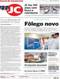 Capa do jornal Jornal do Commercio 03/04/2020