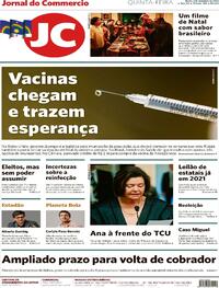 Capa do jornal Jornal do Commercio 03/12/2020