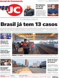 Capa do jornal Jornal do Commercio 07/03/2020