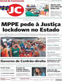 Capa do jornal Jornal do Commercio 07/05/2020