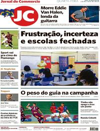 Capa do jornal Jornal do Commercio 07/10/2020