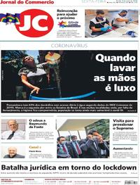 Capa do jornal Jornal do Commercio 08/05/2020