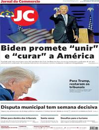 Capa do jornal Jornal do Commercio 08/11/2020