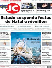 Capa do jornal Jornal do Commercio 08/12/2020